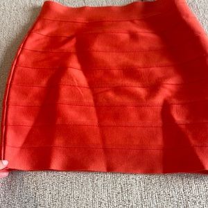 Peach color mini skirt